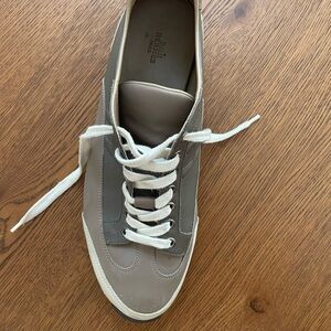 Hermes H Logo Gray/White Leather Sneakers Trainers in 45 EU / US 11